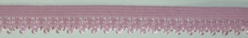 Elastisch Lingeriekant bloemmotief 15mm (50 m), Oudroze 471